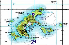 Mapa do arquipélago Côn Đảo.