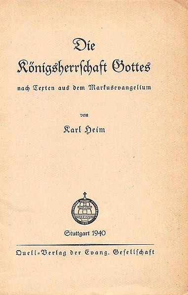 File:Cover page of a booklet by Karl Heim.jpg