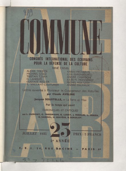 Fichier:Crevel – Individu et Société, paru dans la Commune, 1935.djvu