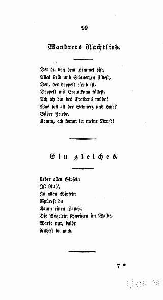 Wanderer's Nightsong is the title of two poems by the German 