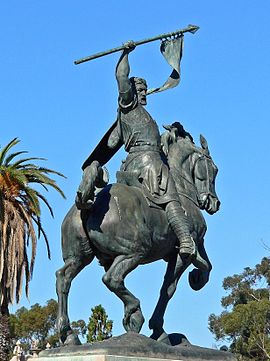 Detil de la estatua el Cid (Parque de Balboa).jpg