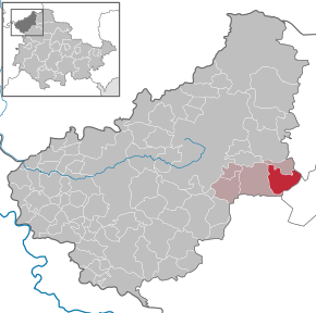 Poziția Deuna pe harta districtului Eichsfeld