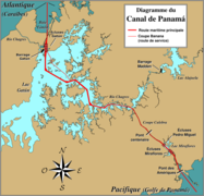 Карта-схема Панамського каналу