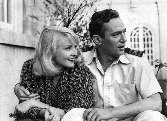 With Peter Finch in Passage Home (1955)