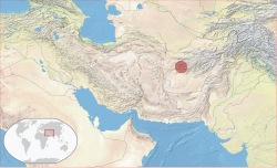 Udbredelsesområde i det vestlige Afghanistan.