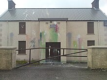 Dunloy Orange Hall after a paint attack