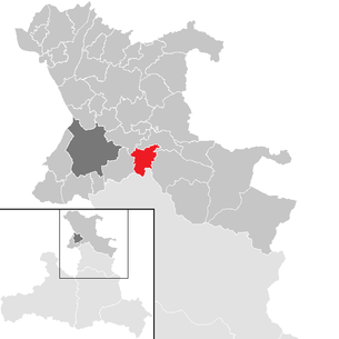 Lage der Gemeinde Ebenau im Bezirk Salzburg-Umgebung (anklickbare Karte)