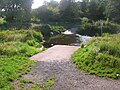 The Lugton Water ford near the castle ruins