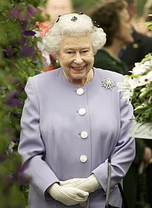 Queen Elizabeth II at the 2012 show Elizabeth II at a flower show.jpg