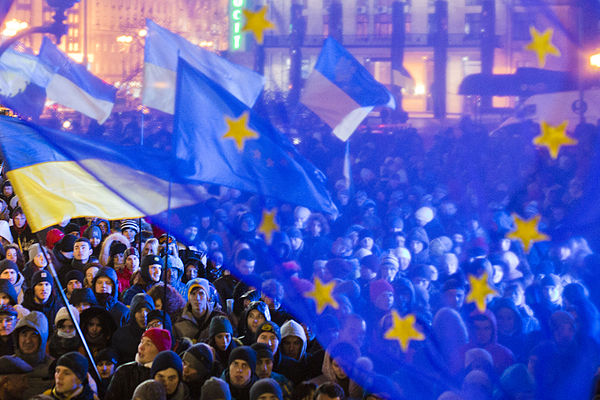 Pro-EU demonstration in Kyiv, 27 November 2013, during the Euromaidan protests