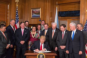 President Trump signing the Executive Order for the review. Executive Order on the Review of Designations Under the Antiquities Act Signing.jpg