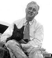 Franklin D. Roosevelt and Fala (1940) FDR-Fala-1940-crop.jpg