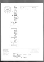Miniatuur voor Bestand:Federal Register 2001-11-01- Vol 66 Iss 212 (IA sim federal-register-find 2001-11-01 66 212).pdf