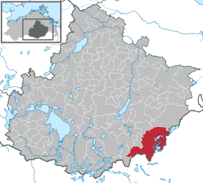 Poziția Feldberger Seenlandschaft pe harta districtului Mecklenburgische Seenplatte