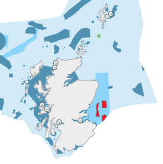 Firth of Forth Banks Complex Seabed features at the entrance in the Firth of Forth in Scotland