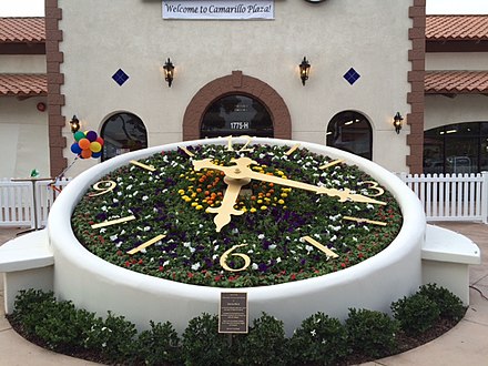 The clock in Camarillo Plaza