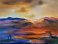 Desert Sunset, oil on canvas, 36x48