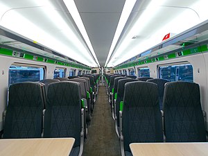 The standard-class interior of a GWR Class 800 unit