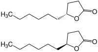 Strukturformel von R- und S-Γ-Decalacton