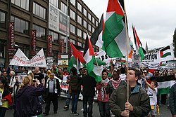Palesztinbarát tüntetés Dublinban (Írország)
