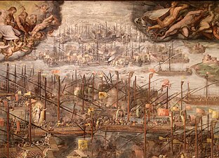 A Batalha de Lepanto por Giorgio Vasari.