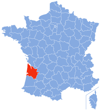 Location of Gironde in France Gironde-Position.svg