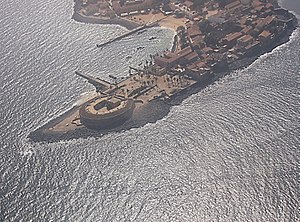 Gorée Island, Senegal, fort and harbor.jpg