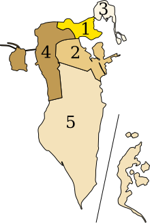 Governorates of Bahrain Governorates of Bahrain.svg