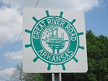 Great River Road sign in Arkansas Great River Road Arkansas Phillips County AR 001.jpg