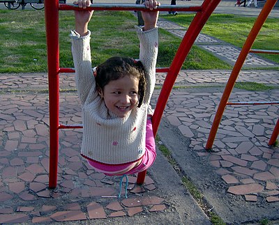 Girl playing in a play ground
