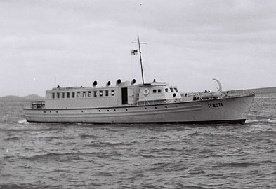HMNZS Kahu, FML411, was used post war ferrying passengers at Auckland in New Zealand