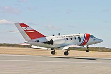 A HU-25 lands at Otis HU-25C 2140 Cape Cod IMG 2435.jpg