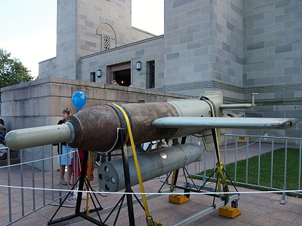 Henschel Hs 293B guided bomb on display at the 2013 Australian War Memorial open day