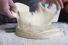 A dough with very high hydration High hydration dough.jpg