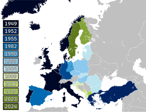 Map of NATO expansion since 1949