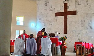 Holy Communion on Palm Sunday at the Cathedral Church of Christ Obiaruku. Diocese of Ndokwa.jpg