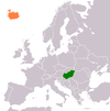 Location map for Hungary and Iceland.