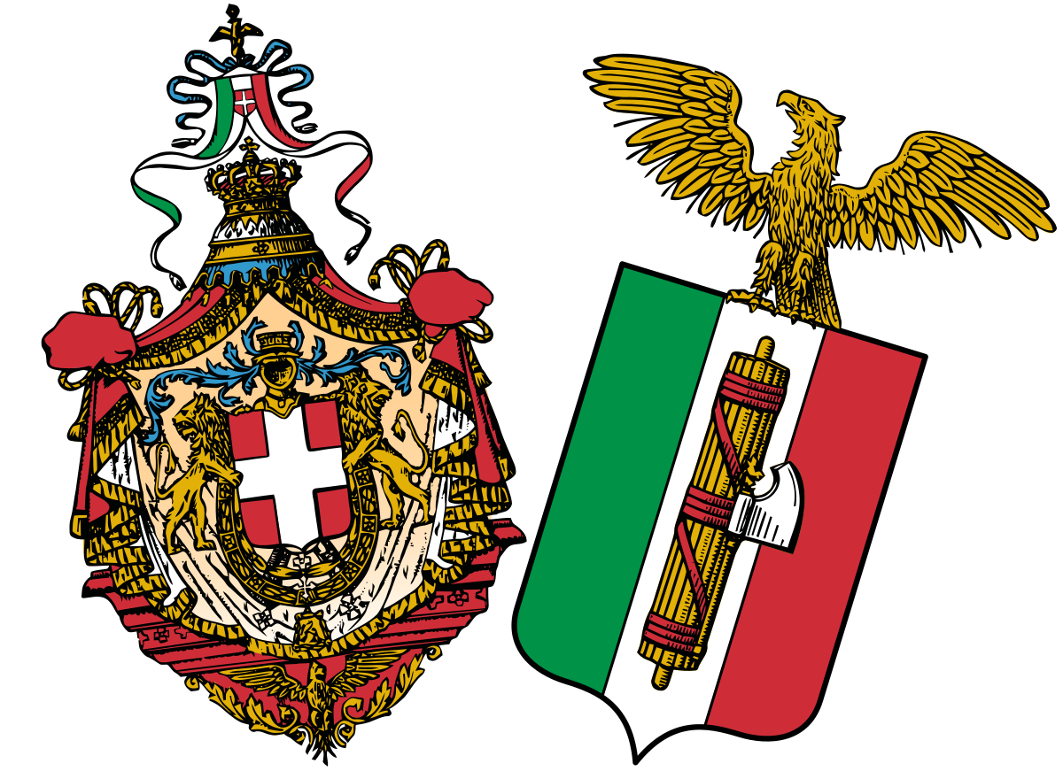 Герб Италии при Муссолини. Герб фашистской Италии Муссолини. Герб королевства Италии 1807. Флаг Италии Муссолини.