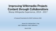 Miniatuur voor Bestand:Improving Wikimedia Projects Content through Collaboration - Waray Wikipedia Experience.pdf