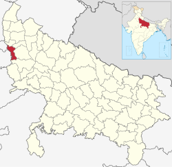 Location of Gautam Buddha Nagar district in Uttar Pradesh