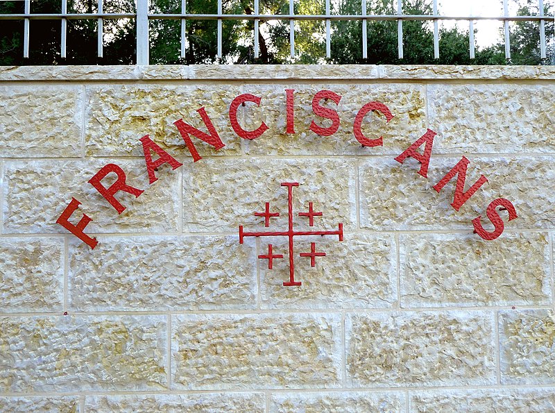 File:Israel Saint John in the desert Monastary Franciscans sign.jpg