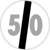 panneaux de signalisation routière italienne - fin de 50.svg limite de vitesse