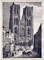 Jaques von Gingelen (1801-1842) Eine Kathedrale Lithografie, ca. 19 x 13 cm
