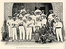 John Philip Sousa with ukulele players of the Hawaiian Band, 1901 John Philip Sousa and the Hawaiian Band, 1901.jpg