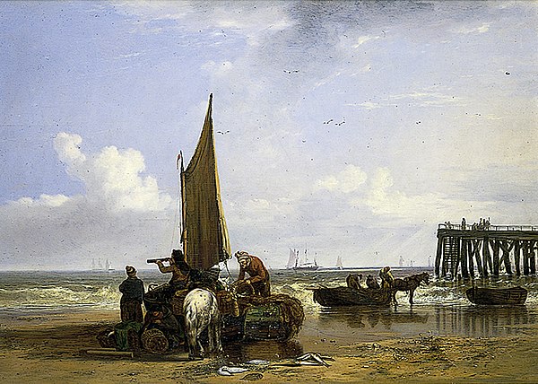 Yarmouth Beach and Jetty (1828), Norfolk Museums Collections