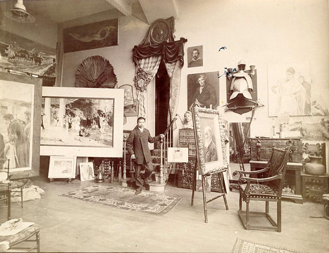 Juan Luna in his Paris studio.