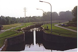 Kampenhout-Sas, een van de vijf sluizencomplexen van het kanaal Leuven-Dijle