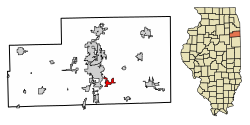 Kankakee County Illinois Incorporated and Unincorporated areas Aroma Park Highlighted.svg