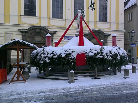 Giant Advent wreath in Kaufbeuren, Bavaria, Germany