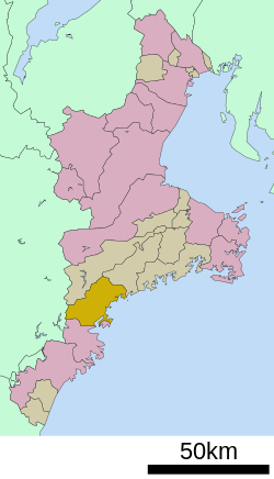 Location of Kihoku in Mie Prefecture